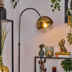 hofstein Koyoto Lampadaire Chrome, Noir, 1 lumière