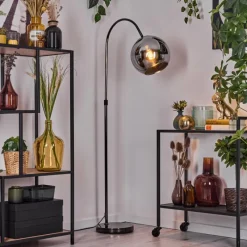 hofstein Koyoto Lampadaire Chrome, Noir, 1 lumière