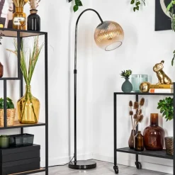 hofstein Koyoto Lampadaire Chrome, Noir, 1 lumière