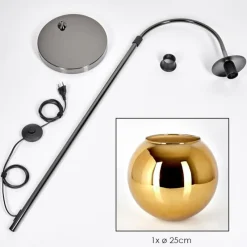 hofstein Koyoto Lampadaire Chrome, Noir, 1 lumière