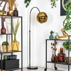 hofstein Koyoto Lampadaire Chrome, Noir, 1 lumière