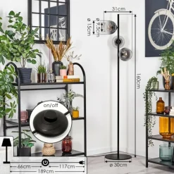 hofstein Koyoto Lampadaire Clair, Fumé, 3 lumières