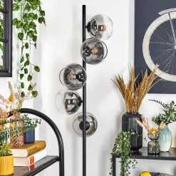 Suspension Verre Fumé-hofstein Koyoto Lampadaire Clair, Fumé, 5 lumières