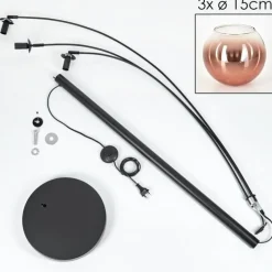 hofstein Koyoto Lampadaire Noir, 3 lumières