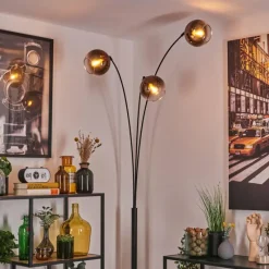 hofstein Koyoto Lampadaire Noir, 3 lumières