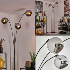 hofstein Koyoto Lampadaire Noir, 3 lumières