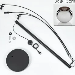 hofstein Koyoto Lampadaire Noir, 3 lumières