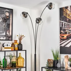 hofstein Koyoto Lampadaire Noir, 3 lumières