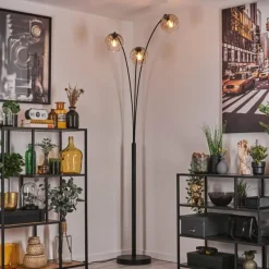 hofstein Koyoto Lampadaire Noir, 3 lumières