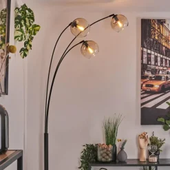 hofstein Koyoto Lampadaire Noir, 3 lumières