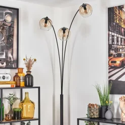 hofstein Koyoto Lampadaire Noir, 3 lumières