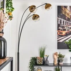 hofstein Koyoto Lampadaire Noir, 3 lumières