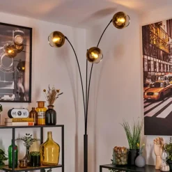 hofstein Koyoto Lampadaire Noir, 3 lumières