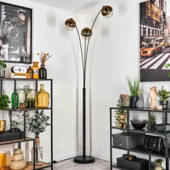 hofstein Koyoto Lampadaire Noir, 3 lumières