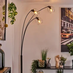 hofstein Koyoto Lampadaire Noir, 3 lumières