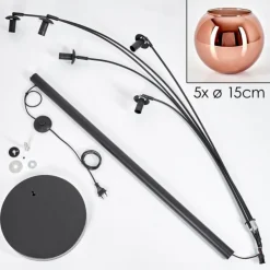 hofstein Koyoto Lampadaire Noir, 5 lumières