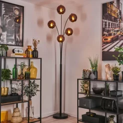 hofstein Koyoto Lampadaire Noir, 5 lumières