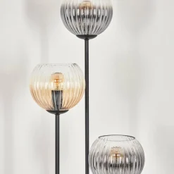 Suspension Verre Fumé-hofstein Koyoto Lampadaire Noir, 3 lumières