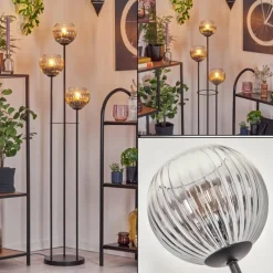 hofstein Koyoto Lampadaire Noir, 3 lumières