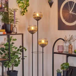 hofstein Koyoto Lampadaire Noir, 3 lumières