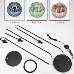 hofstein Koyoto Lampadaire Noir, 3 lumières