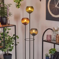 hofstein Koyoto Lampadaire Noir, 3 lumières