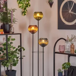 hofstein Koyoto Lampadaire Noir, 3 lumières