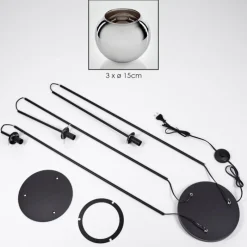 hofstein Koyoto Lampadaire Noir, 3 lumières