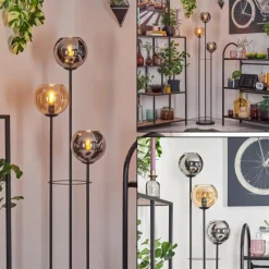 hofstein Koyoto Lampadaire Noir, 3 lumières