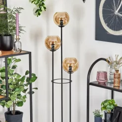 hofstein Koyoto Lampadaire Noir, 3 lumières