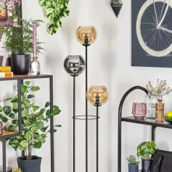 hofstein Koyoto Lampadaire Noir, 3 lumières