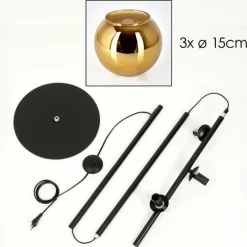 hofstein Koyoto Lampadaire Or, 3 lumières