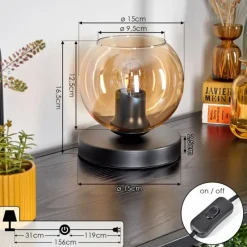 hofstein Koyoto Lampe à poser 15 cm Ambre, 1 lumière