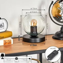 hofstein Koyoto Lampe à poser 15 cm Clair, 1 lumière