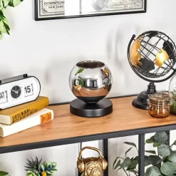 hofstein Koyoto Lampe à poser 15 cm Chrome, 1 lumière