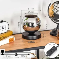 hofstein Koyoto Lampe à poser 15 cm Chrome, 1 lumière