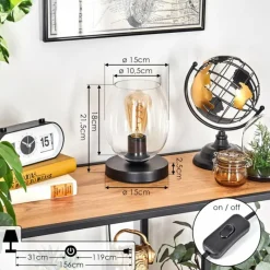 hofstein Koyoto Lampe à poser 15 cm Clair, 1 lumière