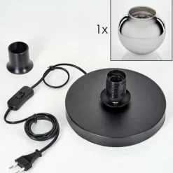 hofstein Koyoto Lampe à poser 20 cm Chrome, 1 lumière