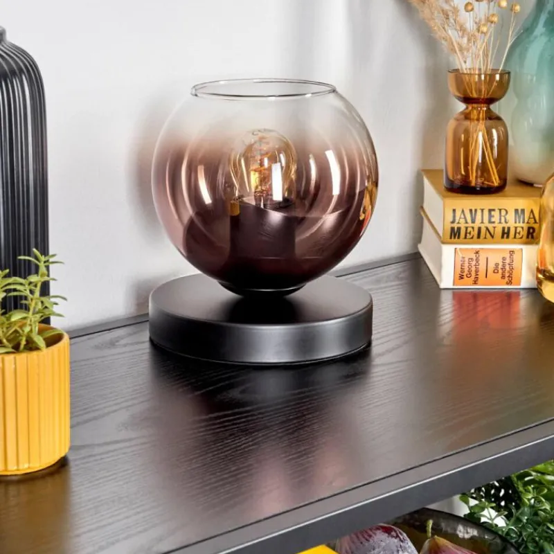 hofstein Koyoto Lampe à poser 15 cm Clair, Cuivré, 1 lumière