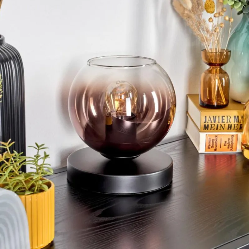 hofstein Koyoto Lampe à poser 15 cm Clair, Cuivré, 1 lumière