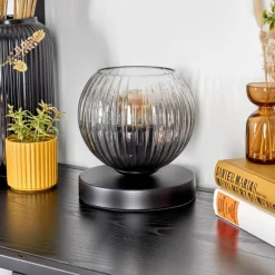 hofstein Koyoto Lampe à poser 15 cm Clair, Fumé, 1 lumière