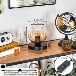 hofstein Koyoto Lampe à poser 15 cm Noir, 1 lumière