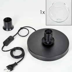 hofstein Koyoto Lampe à poser 20 cm Noir, 1 lumière