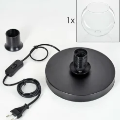 hofstein Koyoto Lampe à poser 25 cm Noir, 1 lumière