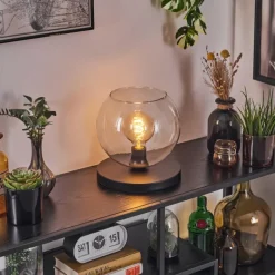 hofstein Koyoto Lampe à poser 25 cm Noir, 1 lumière