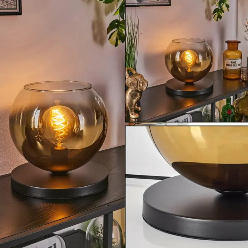 hofstein Koyoto Lampe à poser 25 cm Noir, 1 lumière