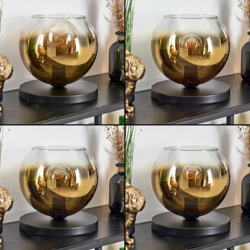 hofstein Koyoto Lampe à poser 25 cm Noir, 1 lumière