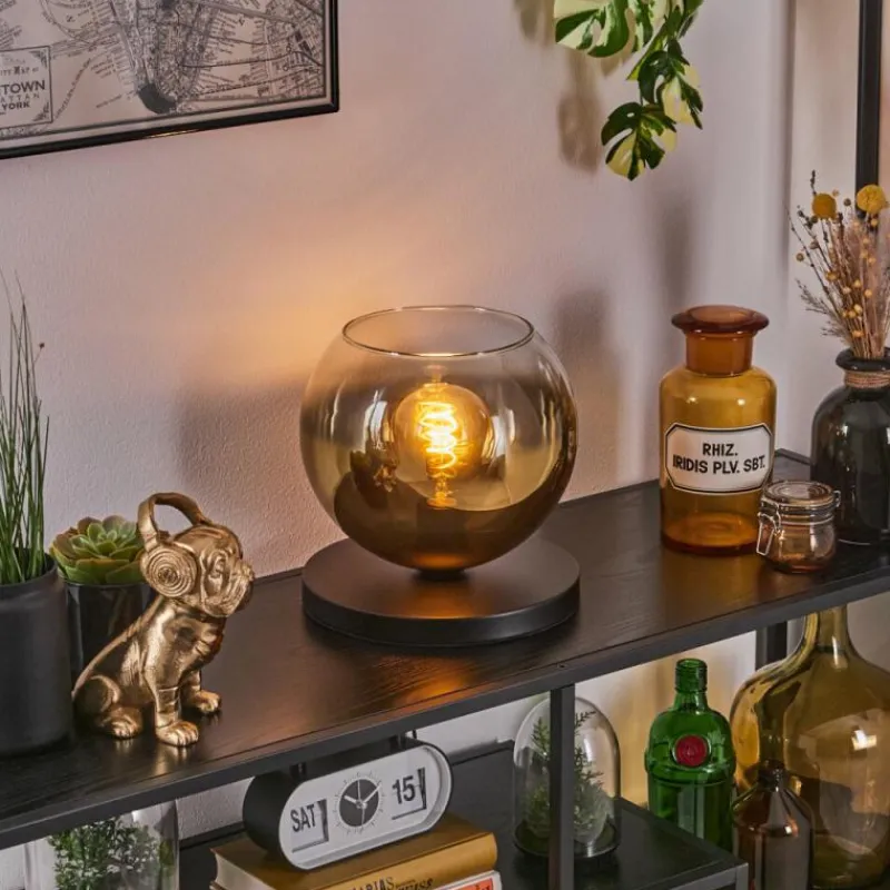 hofstein Koyoto Lampe à poser 25 cm Noir, 1 lumière