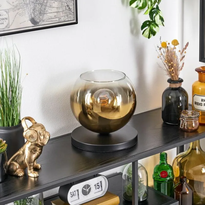 hofstein Koyoto Lampe à poser 25 cm Noir, 1 lumière