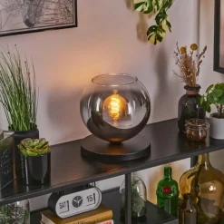 hofstein Koyoto Lampe à poser 25 cm Noir, 1 lumière